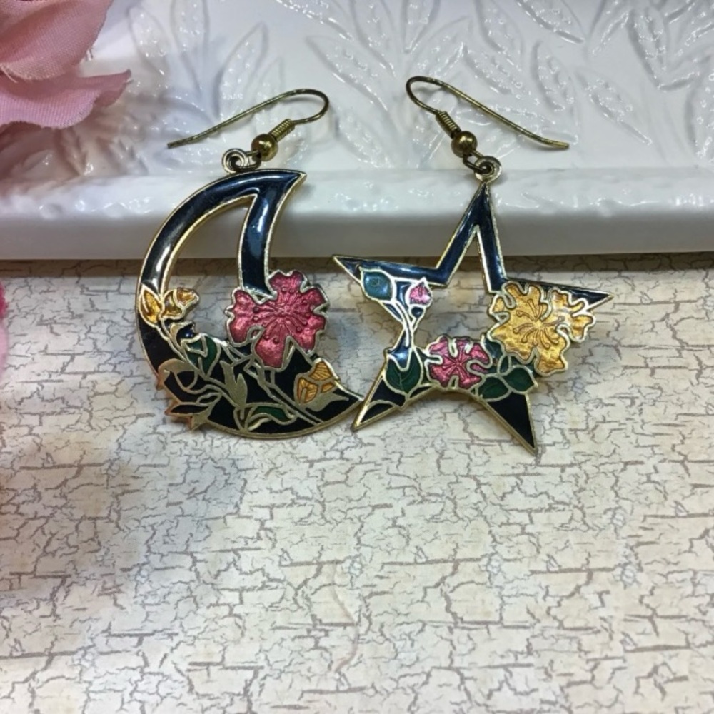 Moon and Sun Earrings - Picture 2 of 4